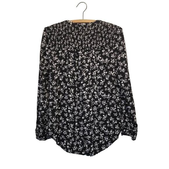 Ditzy Floral Long Sleeve Peasant Top - Picture 2 of 7